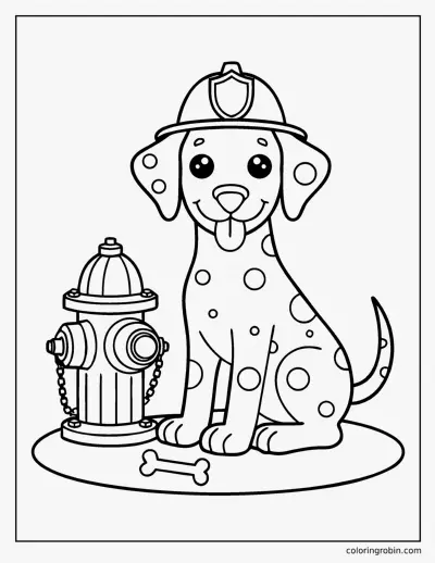 Dalmatian Fire Dog coloring page