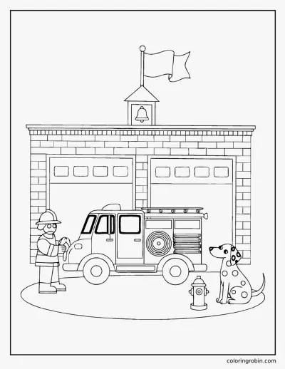 Fire Station coloring page