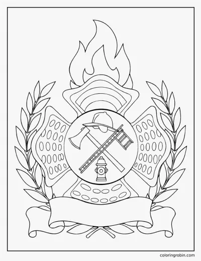 Firefighter Badge coloring page