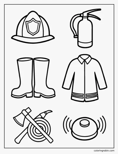Firefighter Gear coloring page