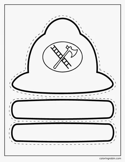 Firefighter Hat Template coloring page
