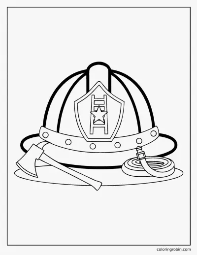 Firefighter Helmet coloring page