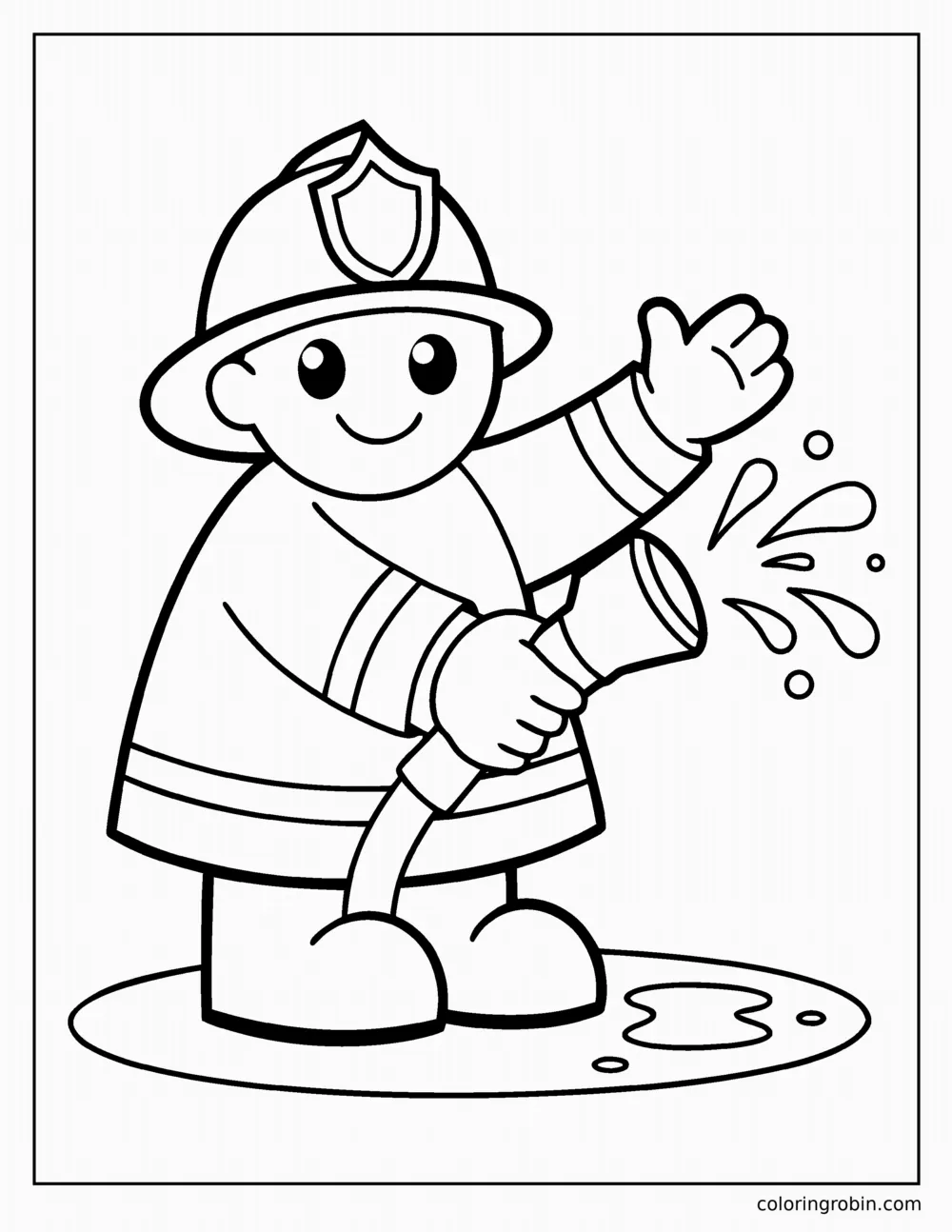 Firefighter coloring page