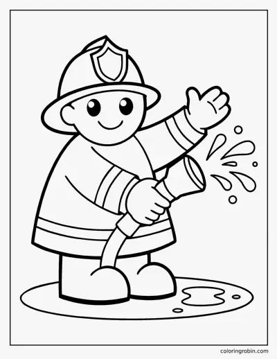 Firefighter coloring page
