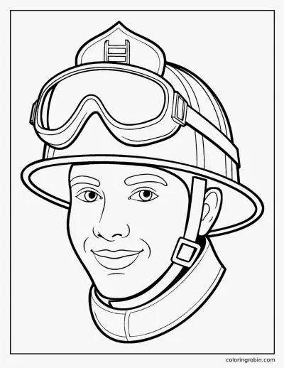 Realistic Firefighter coloring page