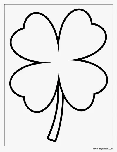 Four Leaf Clover Template coloring page
