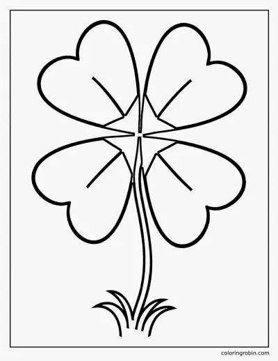 Four Leaf Clover coloring page
