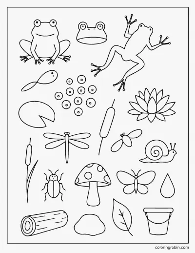 Frog Doodle Page coloring page