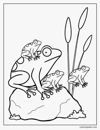Frog Family coloring page