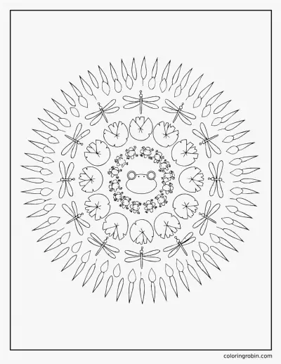 Frog Mandala coloring page