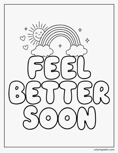 Feel Better Soon Rainbow coloring page
