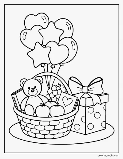 Get Well Care Package coloring page