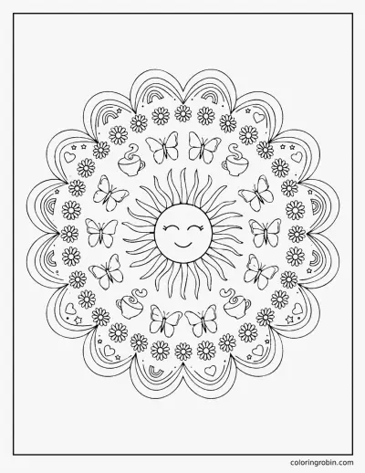 Get Well Mandala coloring page