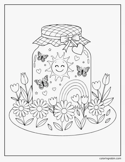 Jar of Sunshine coloring page