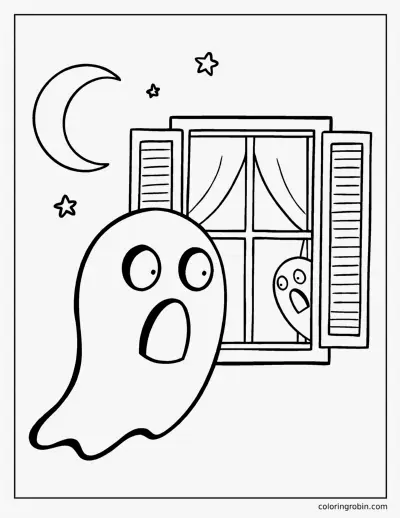 Ghost at a Window coloring page