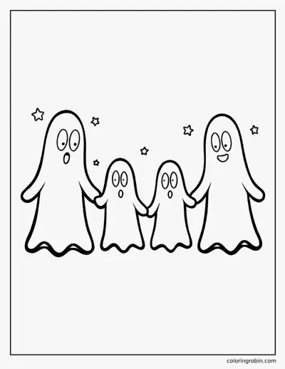 Ghost Family coloring page