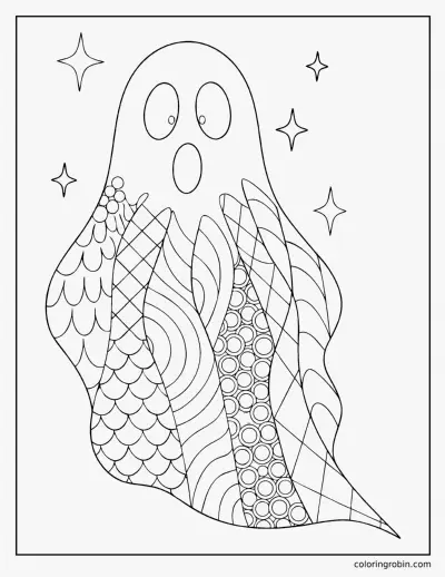 Patterned Ghost coloring page