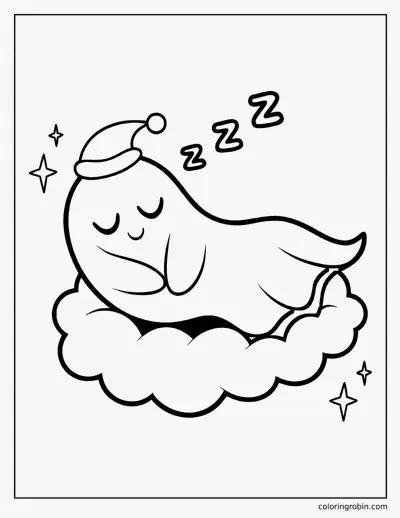 Sleeping Ghost coloring page