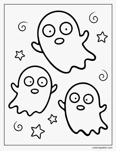 Three Ghosts coloring page