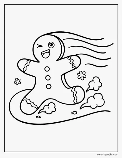Running Gingerbread Man coloring page