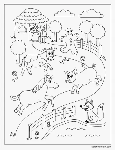 The Gingerbread Man Story coloring page