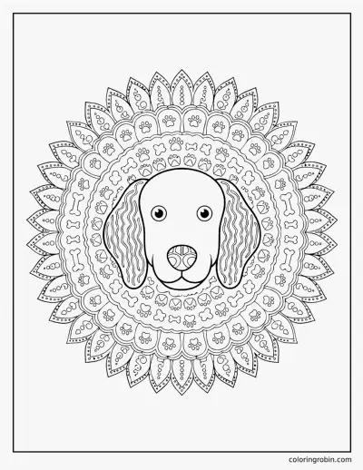 Golden Retriever Mandala coloring page