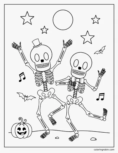 Dancing Skeletons coloring page