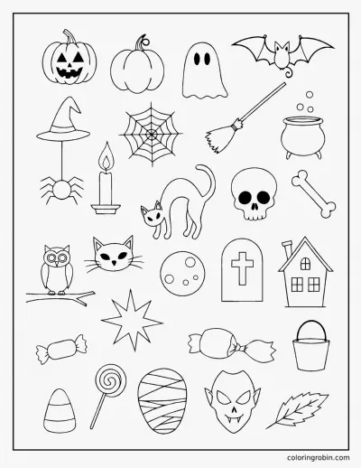Halloween Doodle Page coloring page