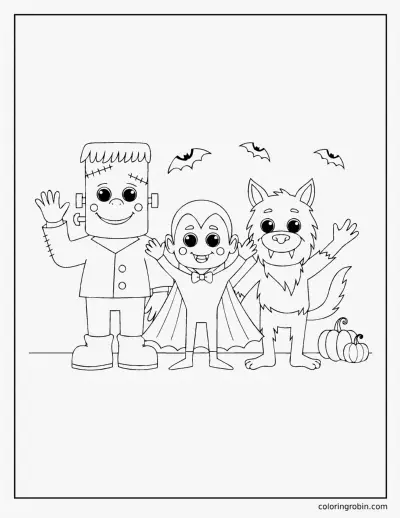 Halloween Monsters coloring page