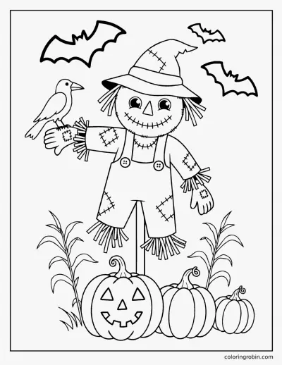 Halloween Scarecrow coloring page