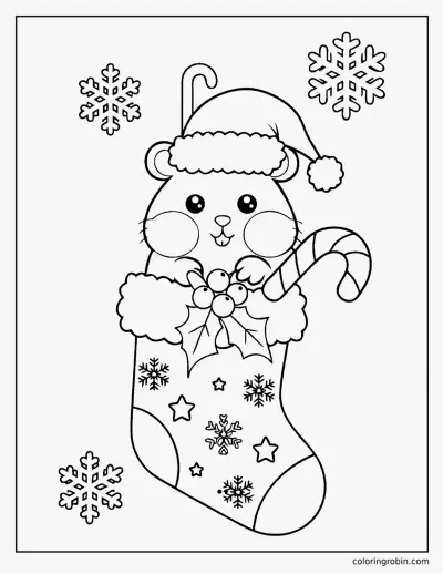 Christmas Hamster coloring page