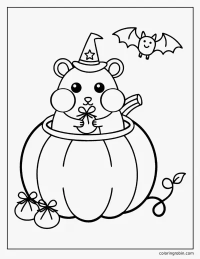Halloween Hamster coloring page
