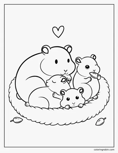 Hamster Family coloring page