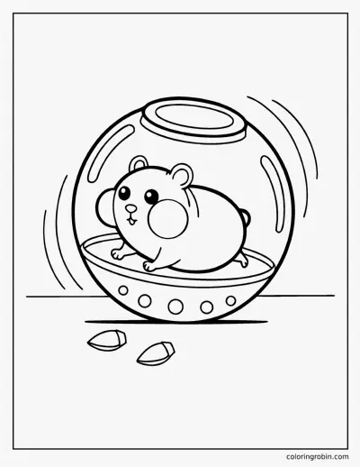 Hamster in an Exercise Ball coloring page