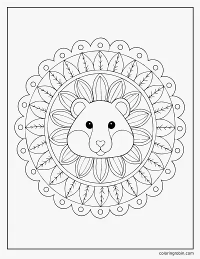 Hamster Mandala coloring page