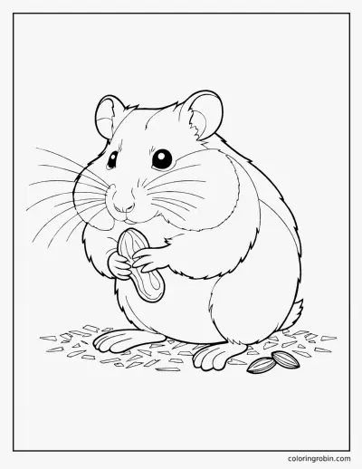 Realistic Hamster coloring page