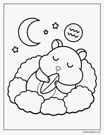 Sleeping Hamster coloring page