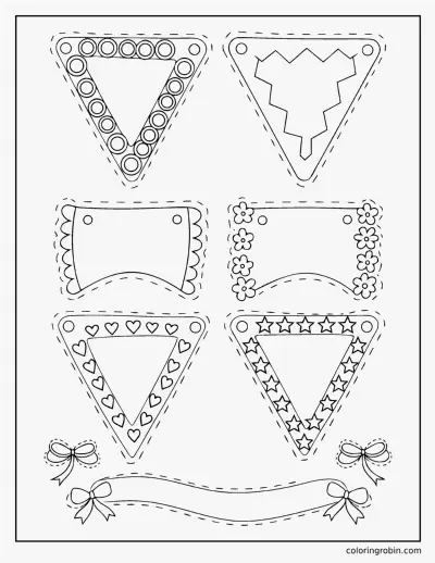 Birthday Bunting Craft coloring page