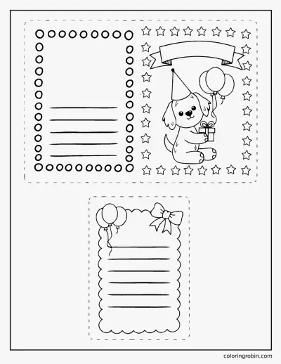 Birthday Card and Invitation coloring page