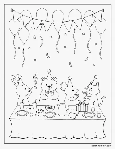 Birthday Party Scene coloring page