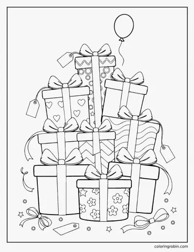 Birthday Presents coloring page