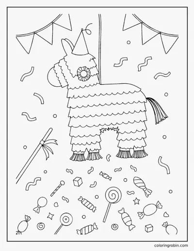 Pinata Party coloring page