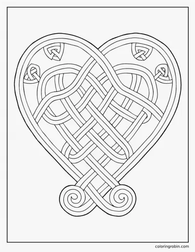 Celtic Knot Heart coloring page