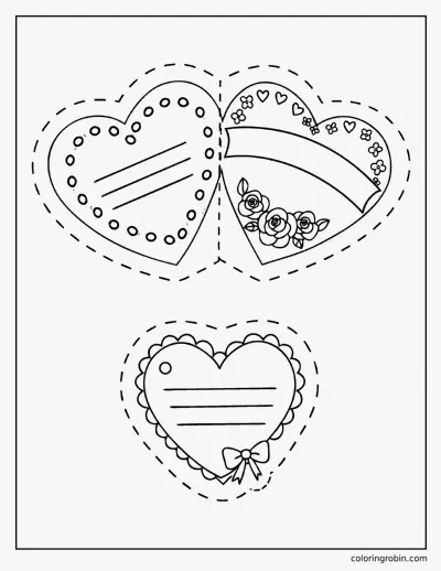 Heart Card Craft coloring page