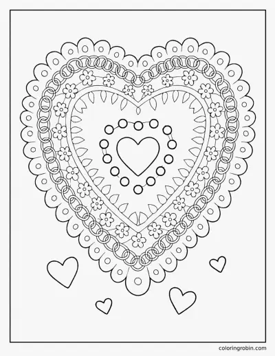 Heart Lace Doily coloring page
