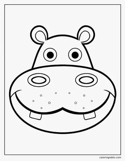 Hippo Face coloring page