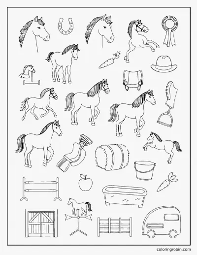 Horse Doodle Page coloring page