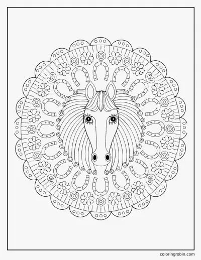 Horse Mandala coloring page