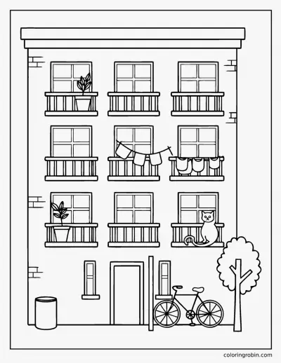 Apartment Block coloring page