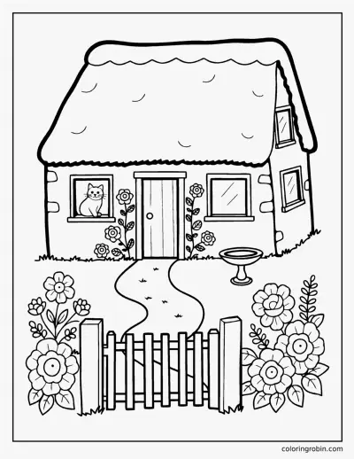 Cottage coloring page